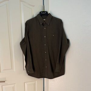 Backpacker Dark Olive Green Casual Button-Down Shirt